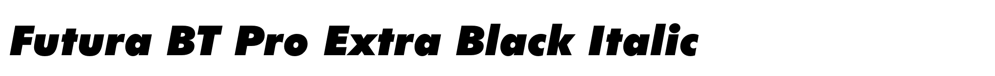 Futura BT Pro Extra Black Italic image